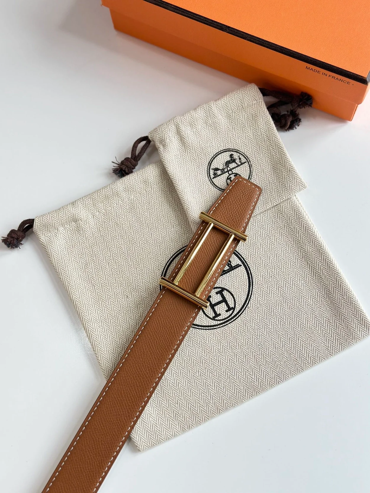 에르메스 라이더 리버서블 벨트 골드 32mm