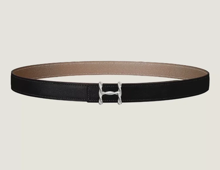 에르메스 H 트위스트 리버서블 베이지 벨트 24mm