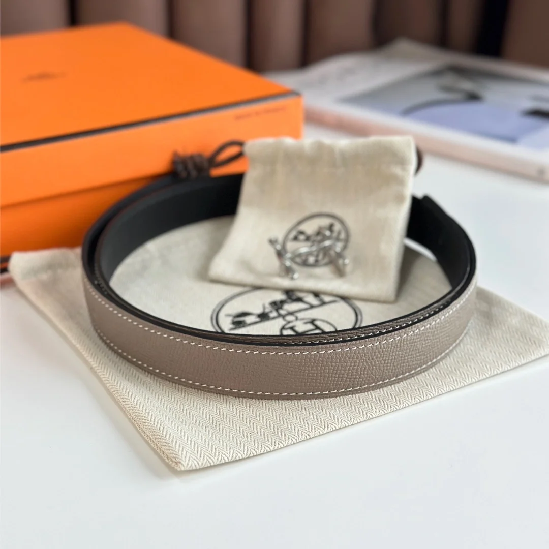 에르메스 H 트위스트 리버서블 베이지 벨트 24mm