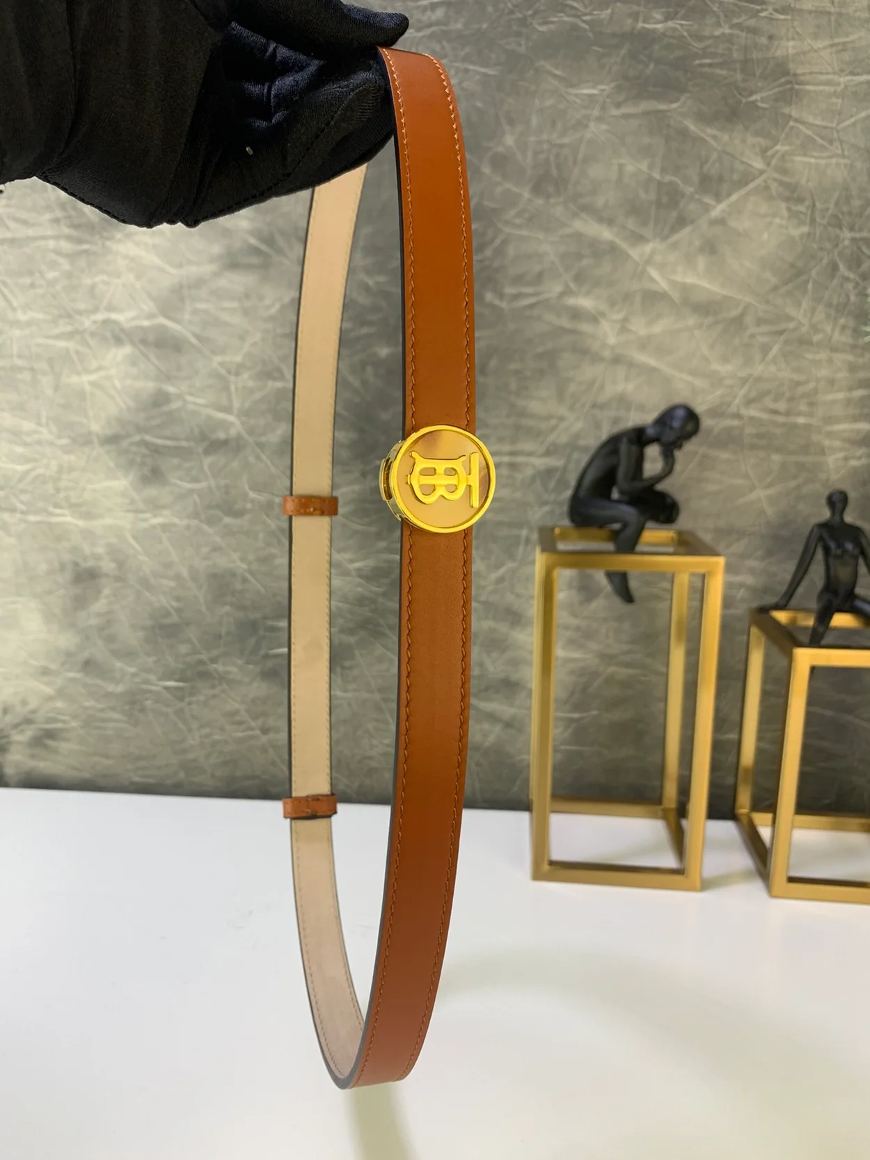 버버리 익스클루시브 로고 벨트 브라운 20mm