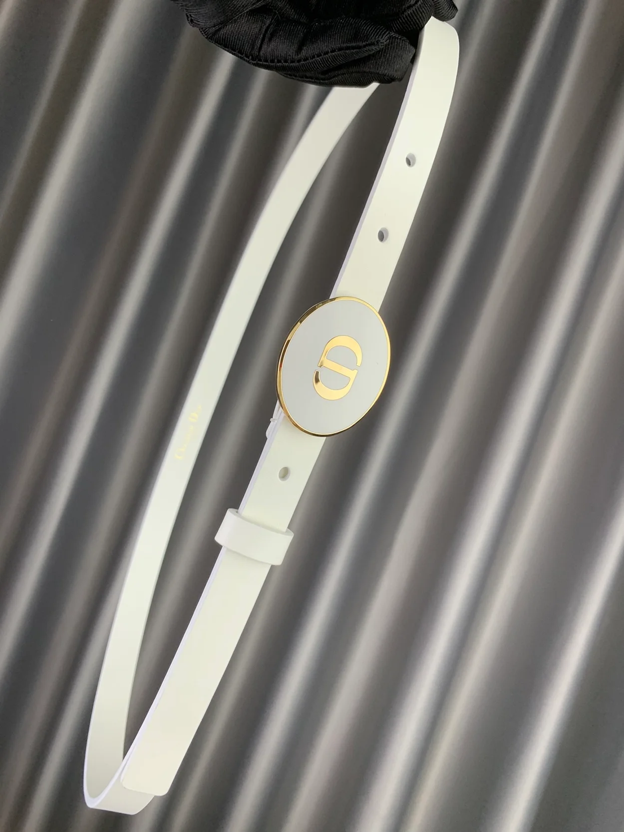 디올 테디 벨트 화이트 15mm