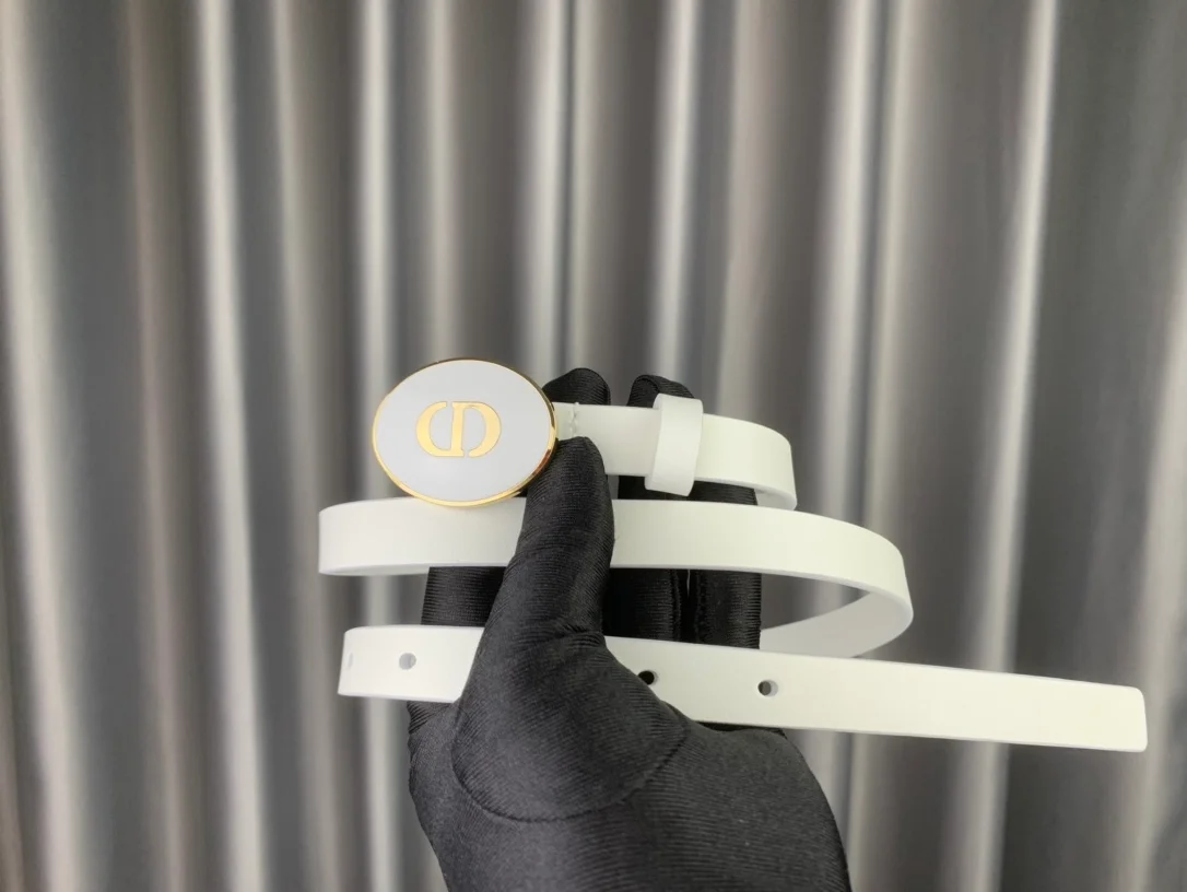 디올 테디 벨트 화이트 15mm