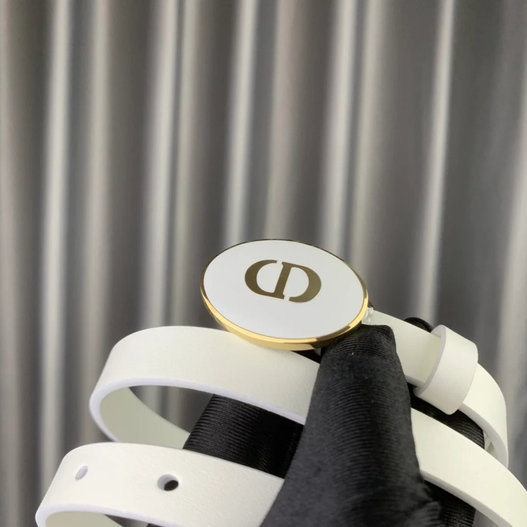 디올 테디 벨트 화이트 15mm