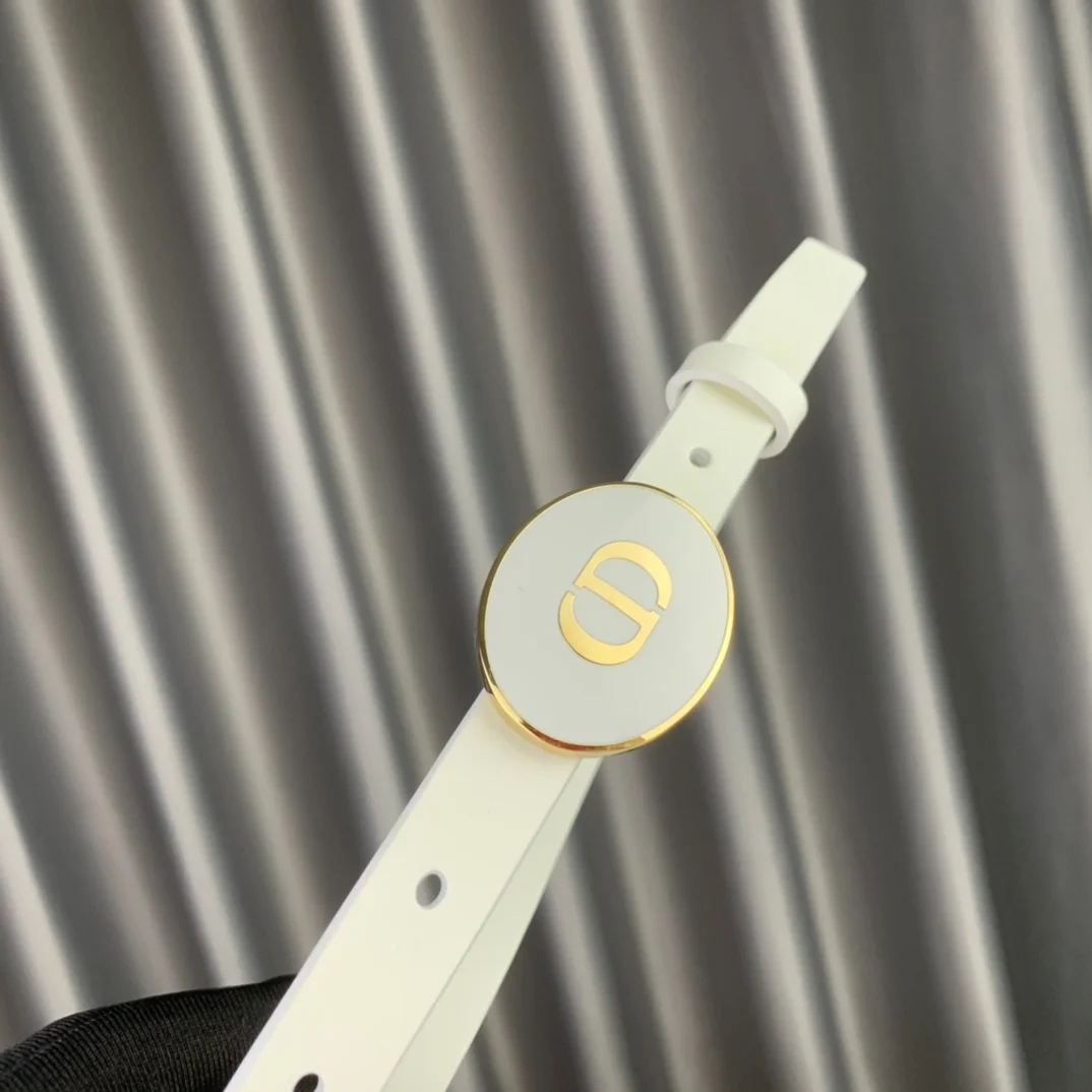 디올 테디 벨트 화이트 15mm