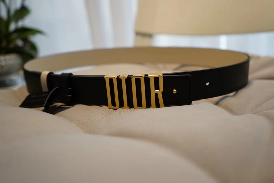 디올 D-FENCE 리버서블 벨트 블랙 아이보리 30mm
