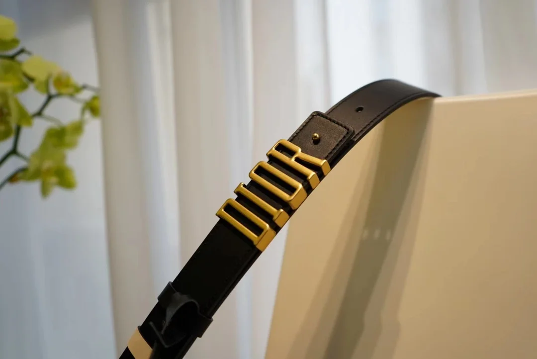 디올 D-FENCE 리버서블 벨트 블랙 아이보리 30mm