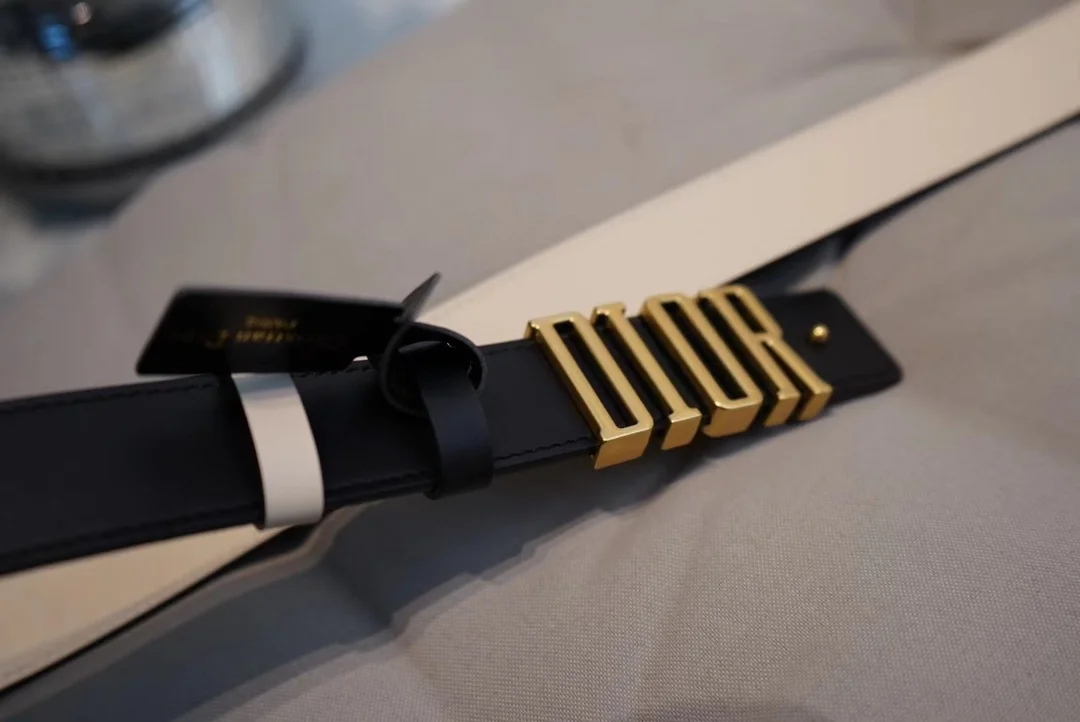 디올 D-FENCE 리버서블 벨트 블랙 아이보리 30mm