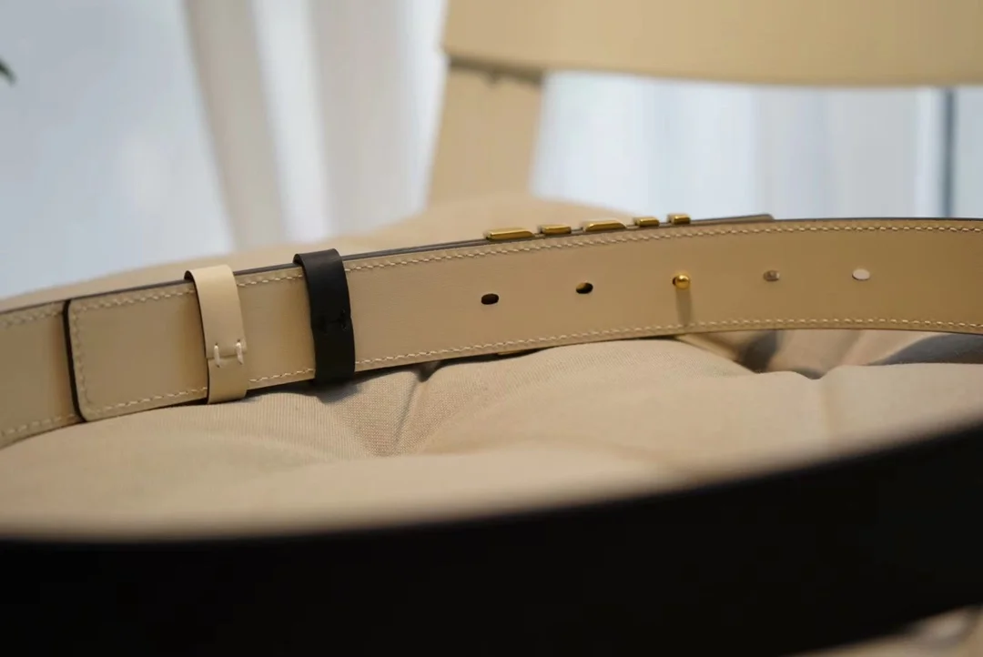 디올 D-FENCE 리버서블 벨트 블랙 아이보리 30mm