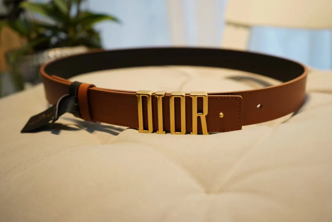 디올 D-FENCE 리버서블 벨트 브라운 블랙 30mm