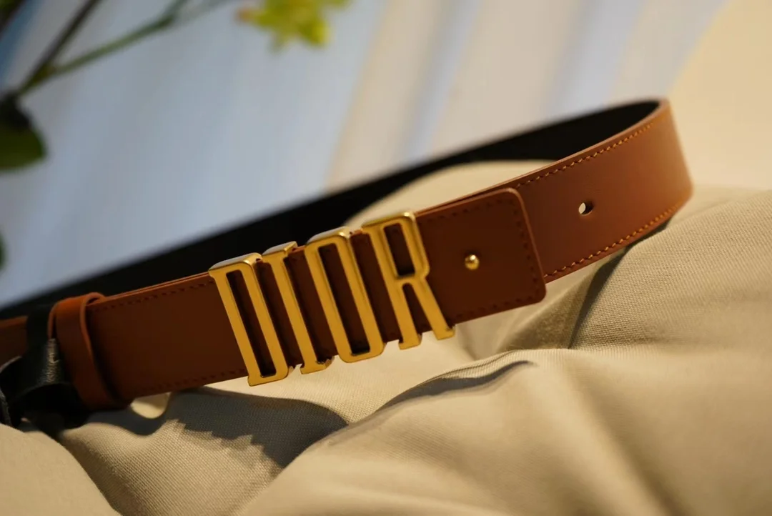 디올 D-FENCE 리버서블 벨트 브라운 블랙 30mm