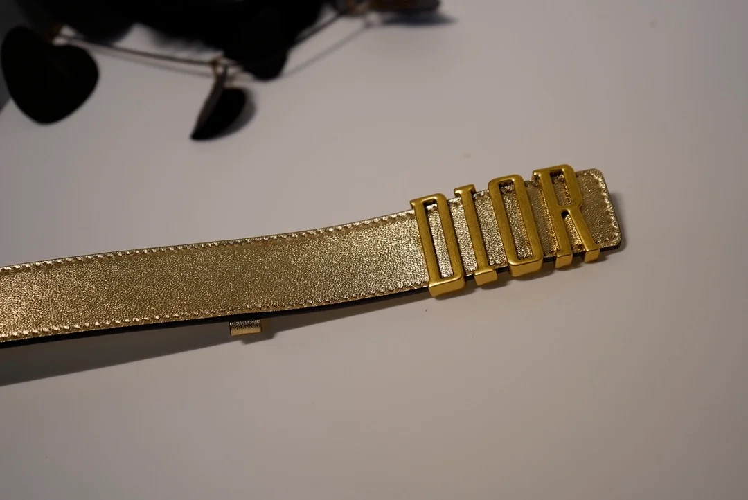 디올 D-FENCE 리버서블 벨트 골드 30mm