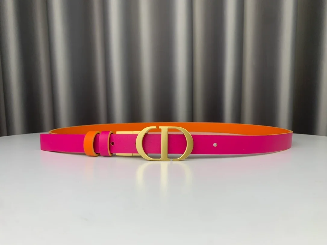 디올 30 몽테뉴 리버서블 벨트 오렌지 핑크 20mm