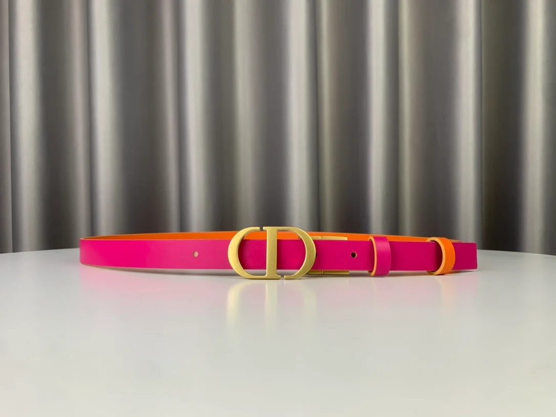 디올 30 몽테뉴 리버서블 벨트 오렌지 핑크 20mm