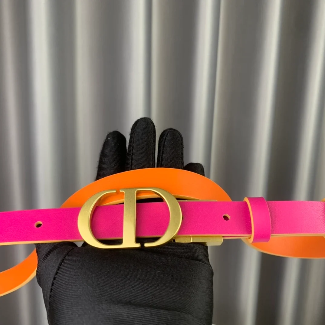 디올 30 몽테뉴 리버서블 벨트 오렌지 핑크 20mm