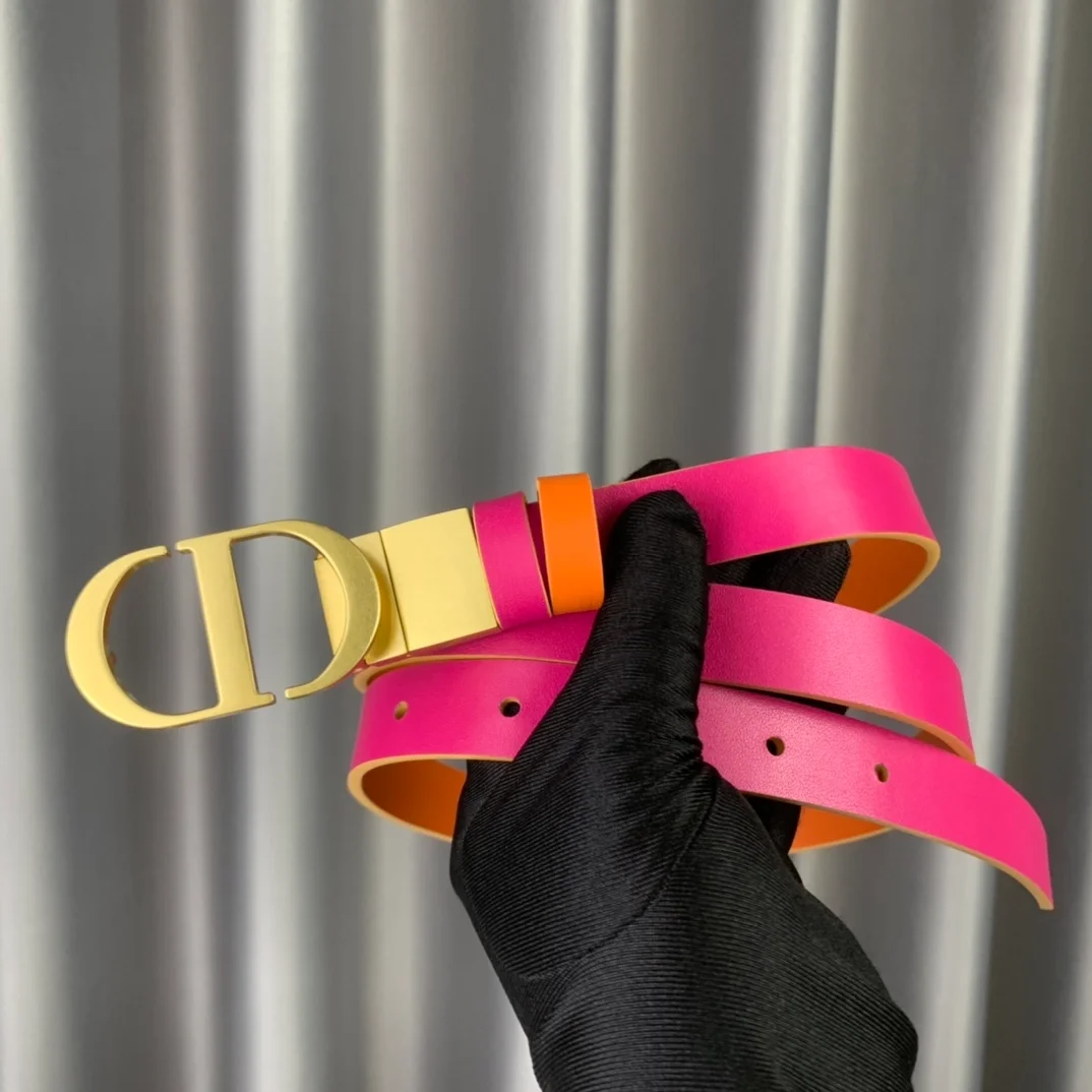 디올 30 몽테뉴 리버서블 벨트 오렌지 핑크 20mm
