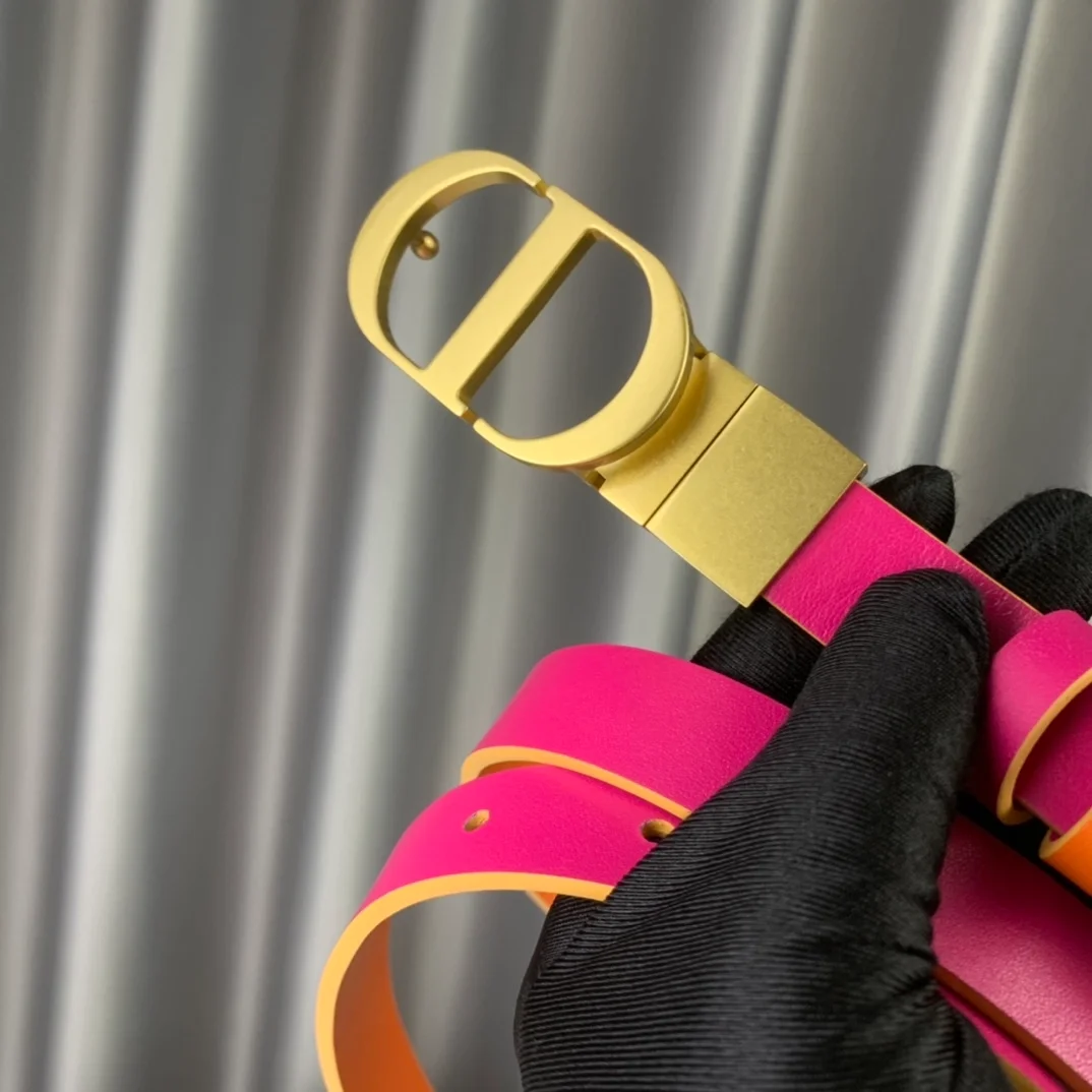 디올 30 몽테뉴 리버서블 벨트 오렌지 핑크 20mm