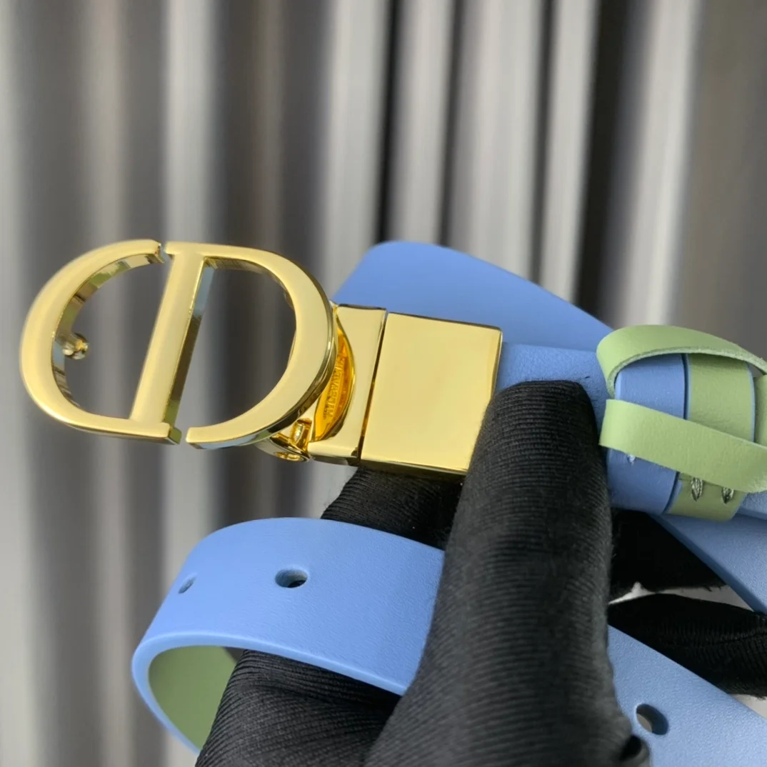 디올 30 몽테뉴 리버서블 벨트 블루 그린 20mm