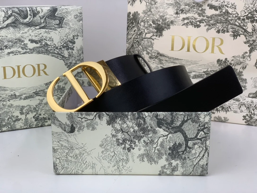 디올 30 몽테뉴 리버서블 벨트 블랙 라떼 35mm