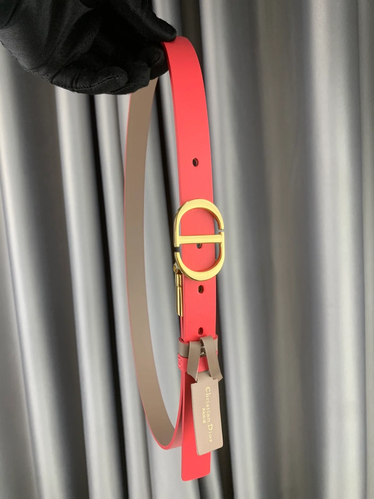 디올 30 몽테뉴 리버서블 벨트 로즈 베이지 20mm