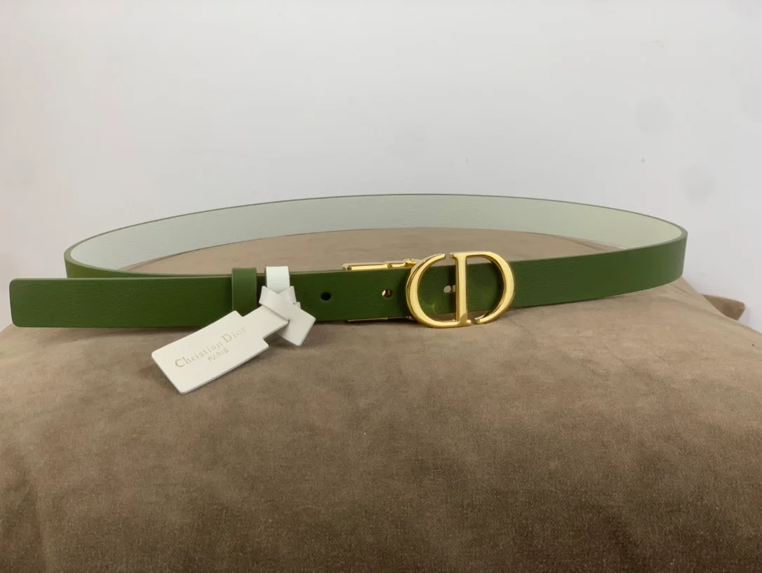 디올 30 몽테뉴 리버서블 벨트 그린 아이보리 20mm