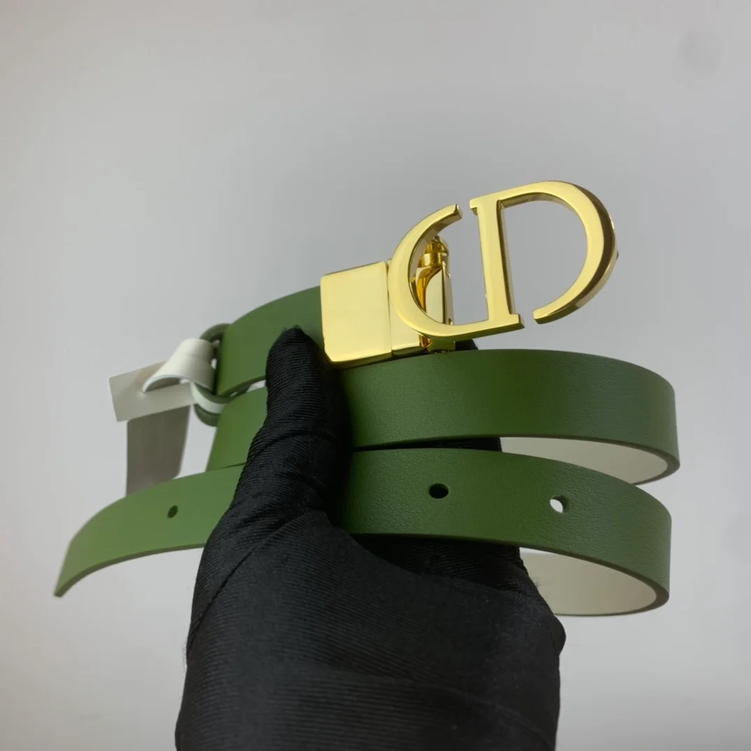 디올 30 몽테뉴 리버서블 벨트 그린 아이보리 20mm