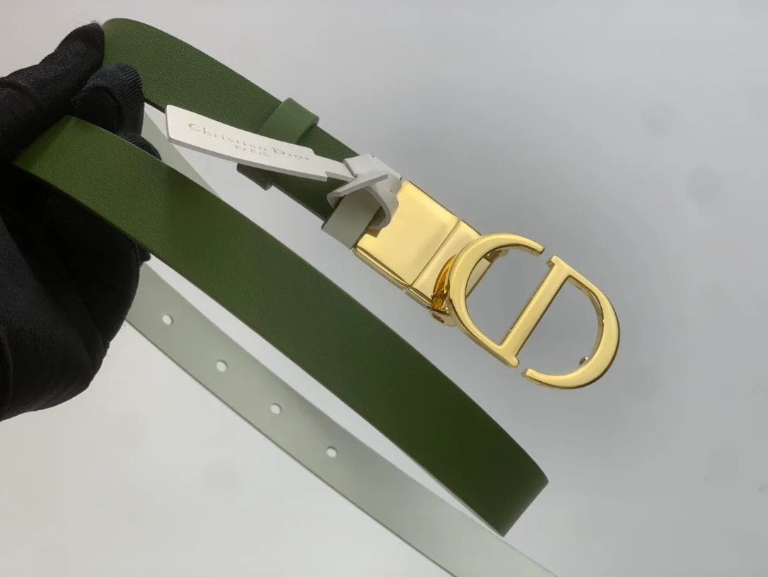 디올 30 몽테뉴 리버서블 벨트 그린 아이보리 20mm