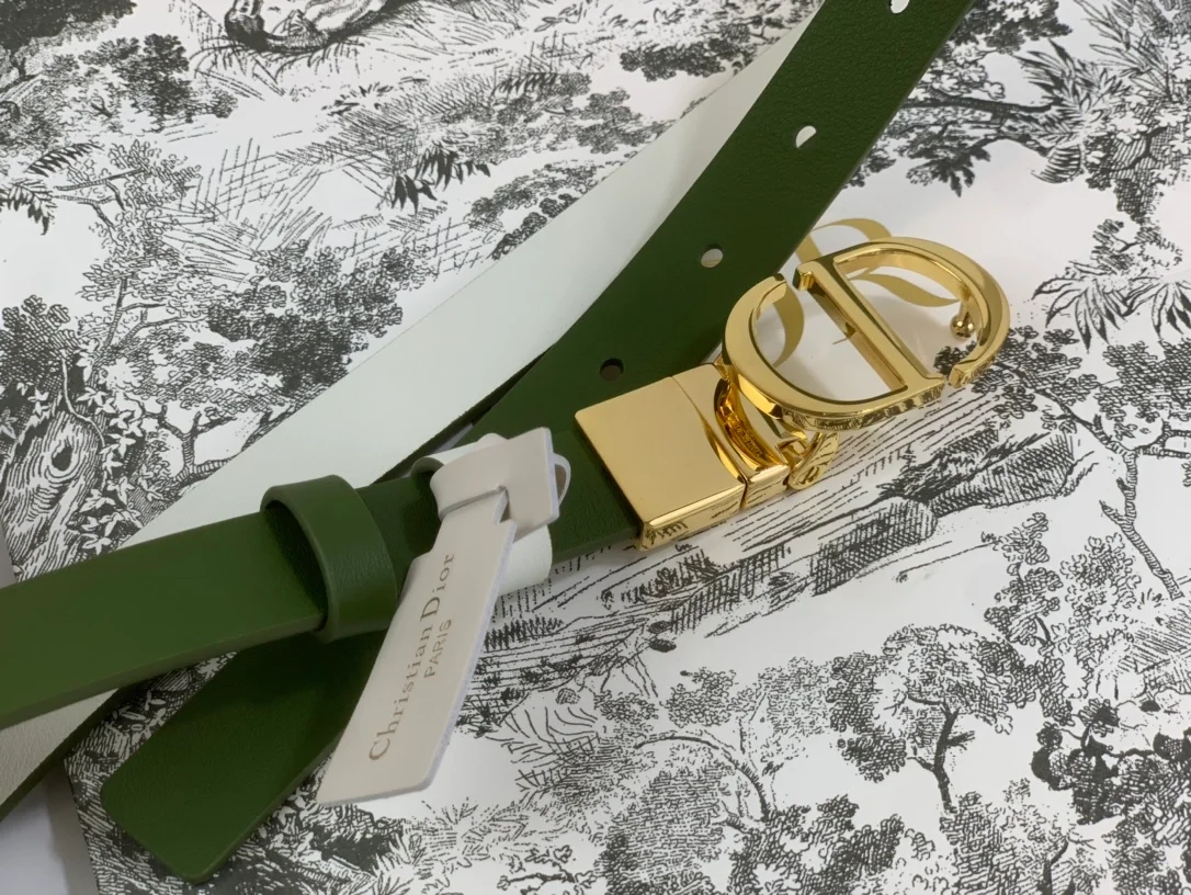 디올 30 몽테뉴 리버서블 벨트 그린 아이보리 20mm