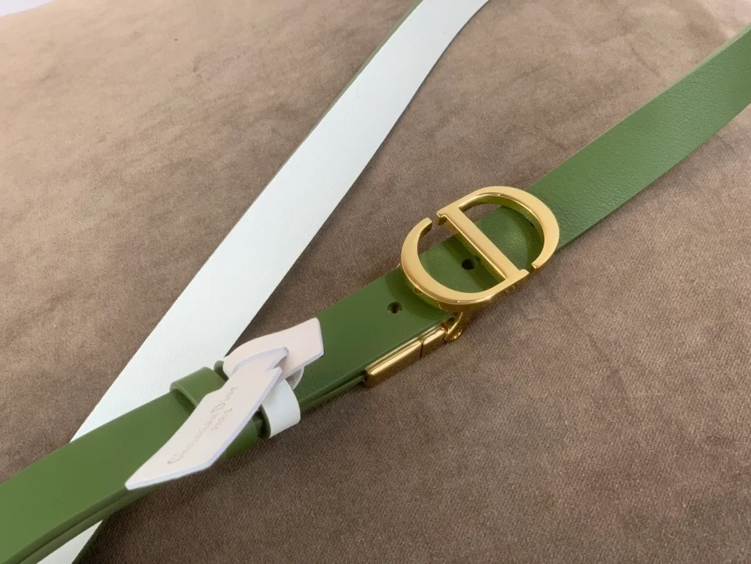 디올 30 몽테뉴 리버서블 벨트 그린 아이보리 20mm