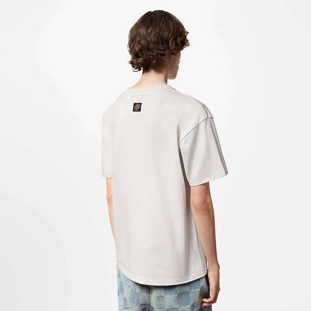 루이비통 자수 반팔 티셔츠 1AFR96