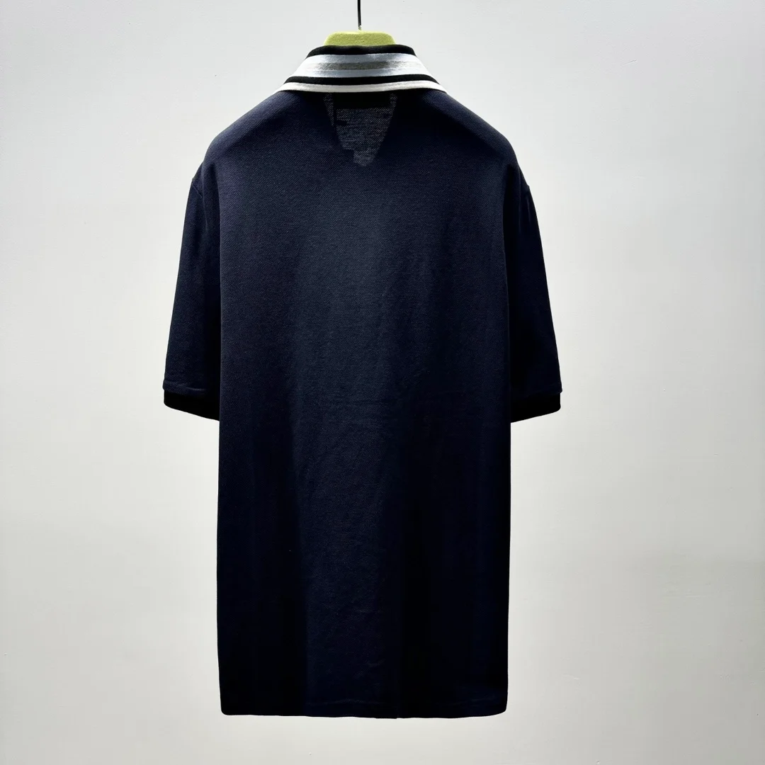 구찌 자수 코튼 폴로 셔츠 네이비