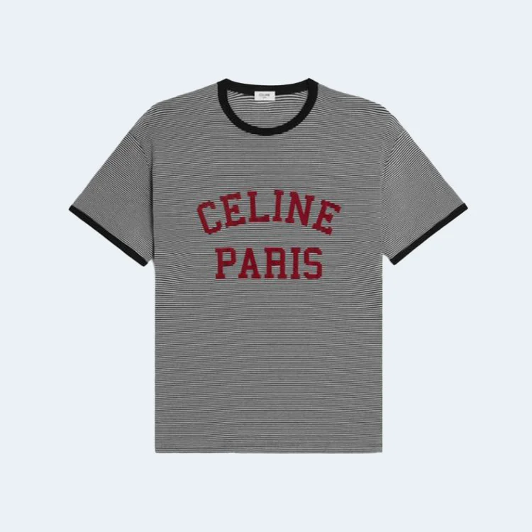 셀린느 코튼 스트라이프 반팔 티셔츠