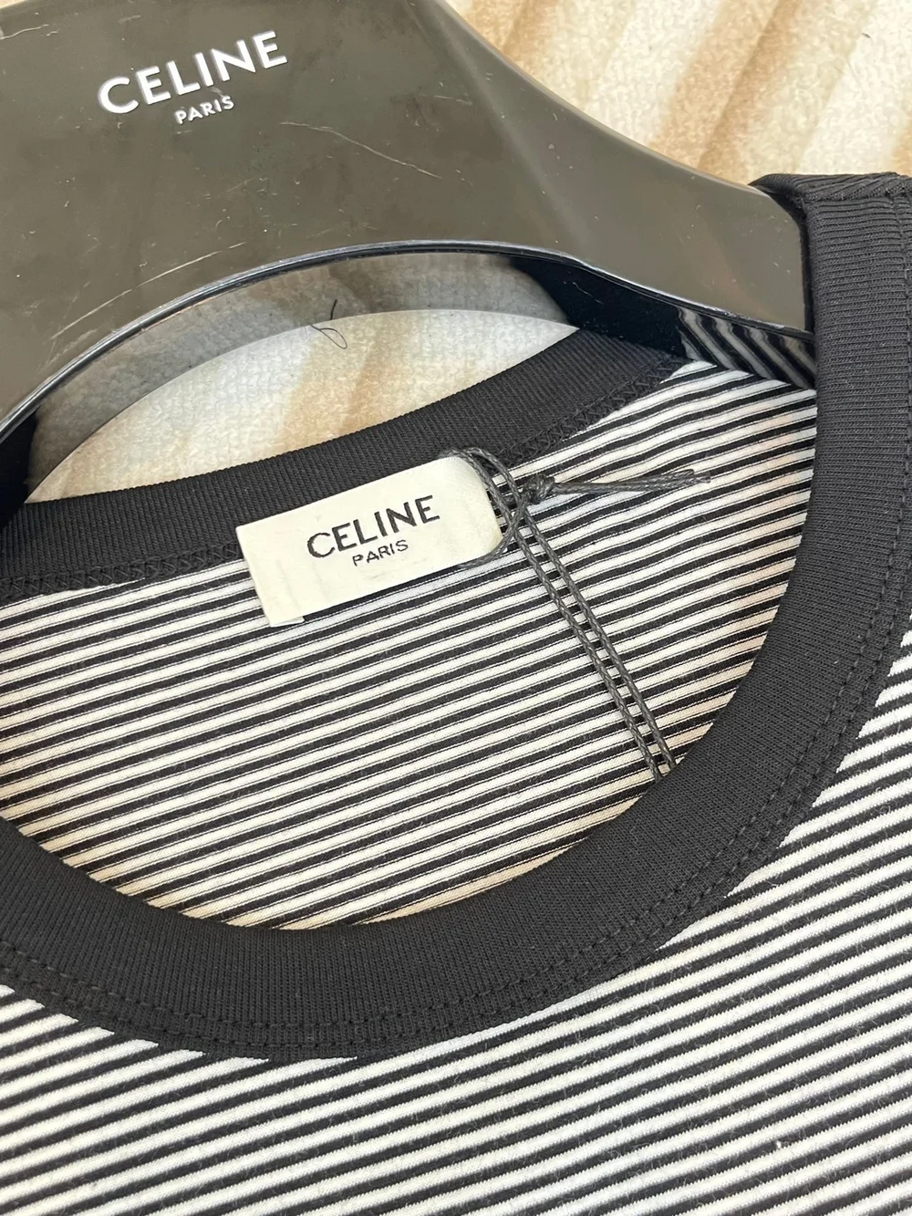 셀린느 코튼 스트라이프 반팔 티셔츠