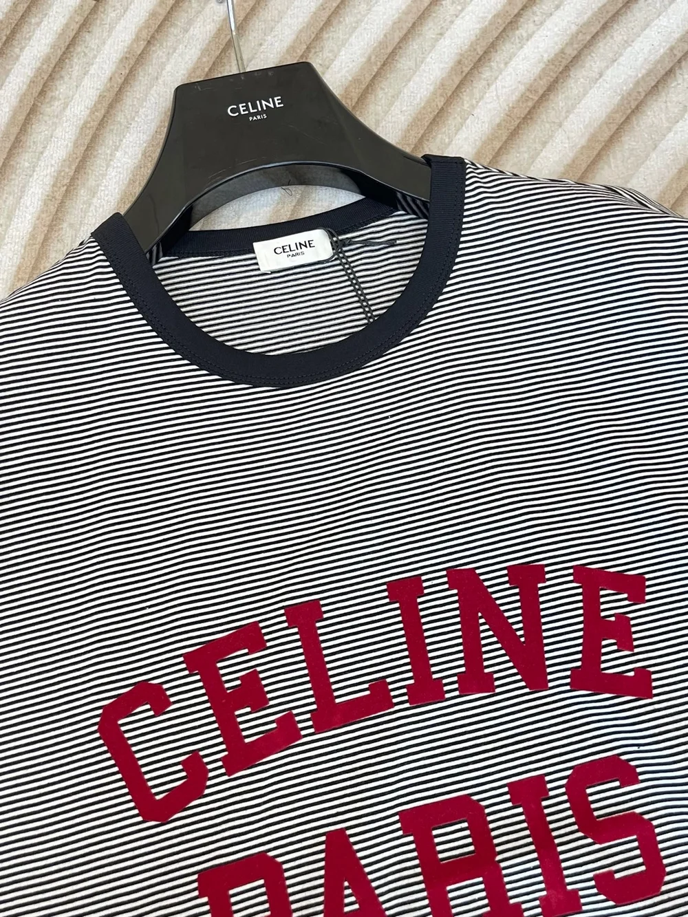 셀린느 코튼 스트라이프 반팔 티셔츠