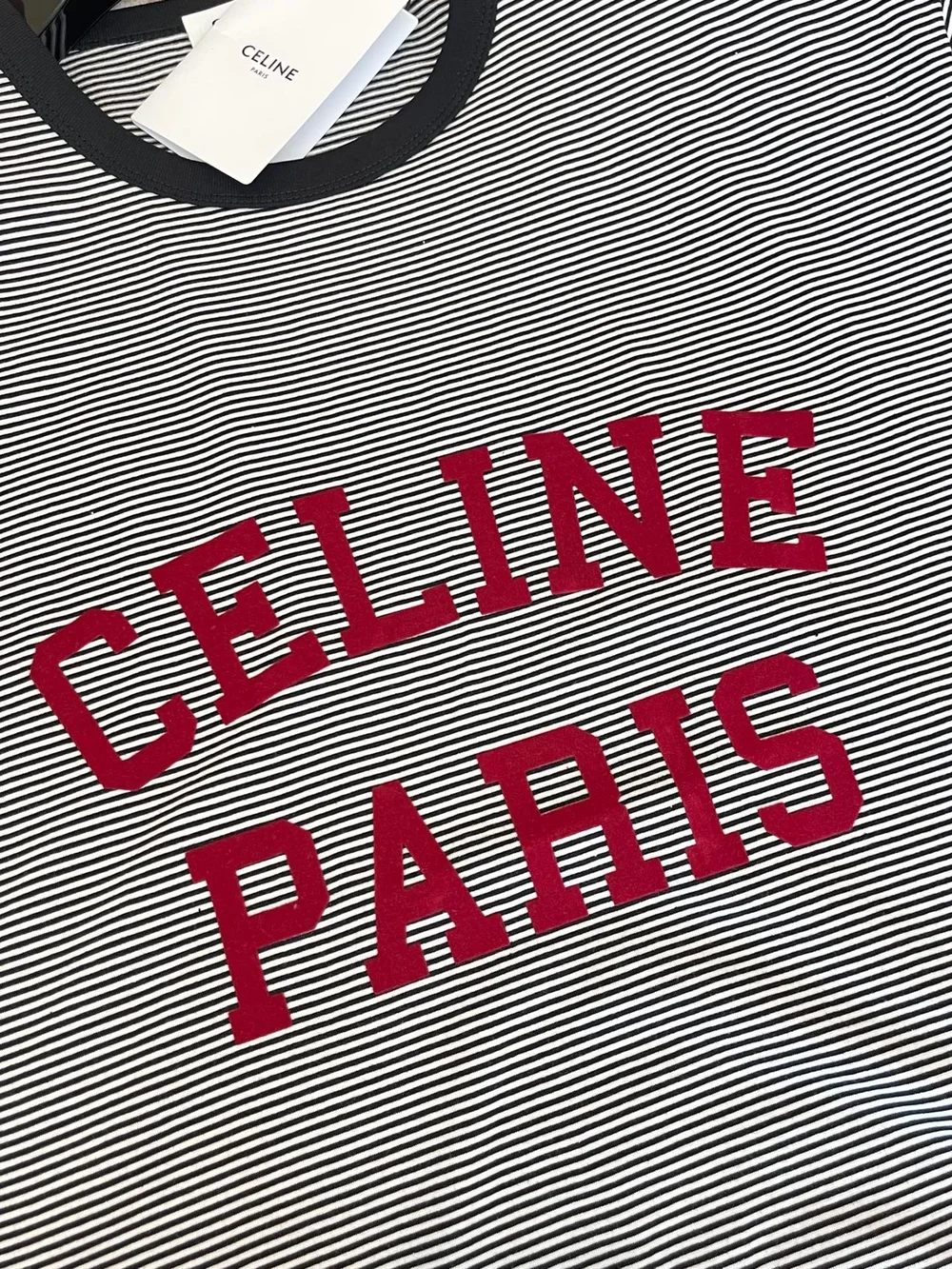 셀린느 코튼 스트라이프 반팔 티셔츠