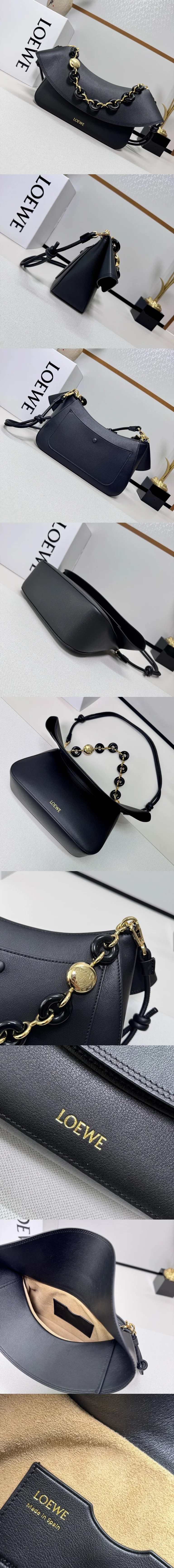 로에베 OLA 올라 미디엄 레더 숄더 AP22P22