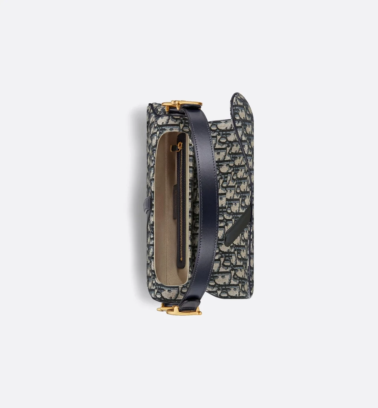 디올 오블리크 클래식 네이비 미듐 새들백