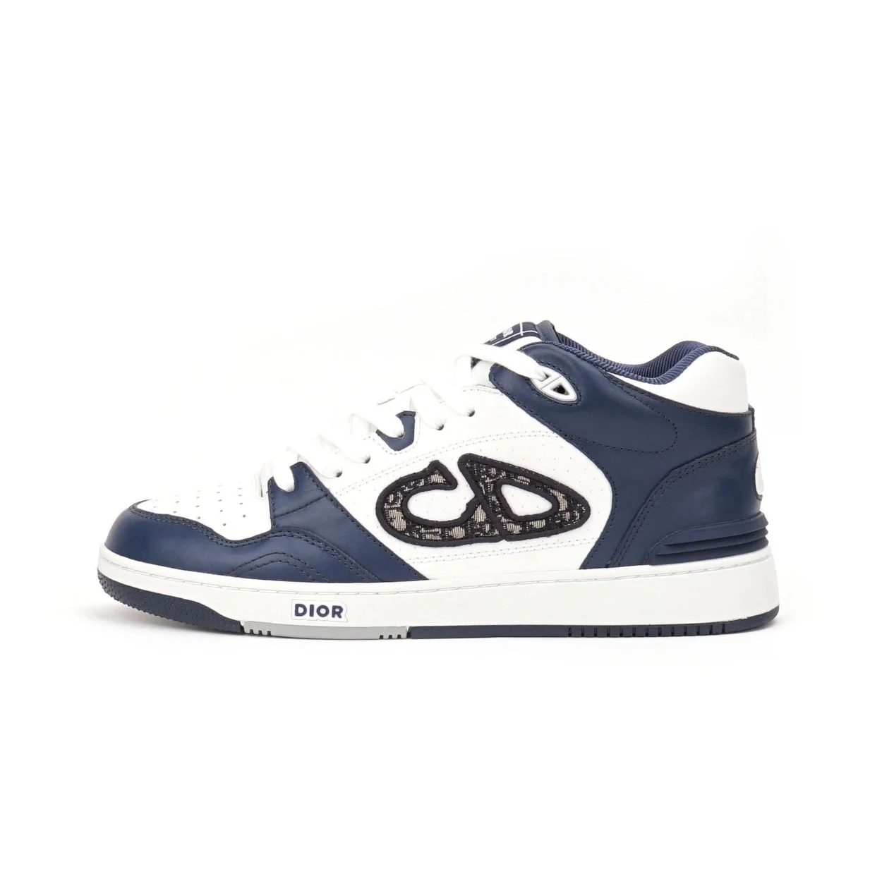 디올 B57 미드탑 스니커즈 오블리크 네이비 블루 & 화이트
