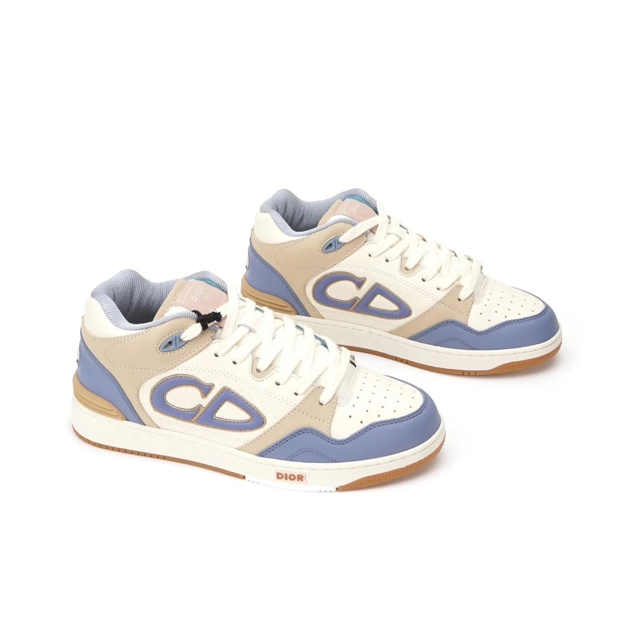 디올 B57 미드탑 스니커즈 블루 & 크림