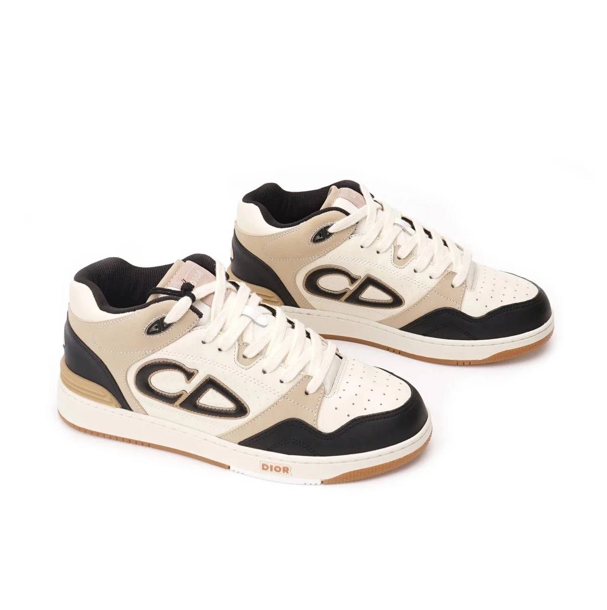 디올 B57 미드탑 스니커즈 블랙 & 크림