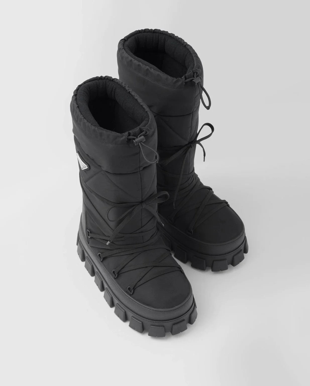 프라다 나일론 개버딘 아프레 스키 롱 부츠 블랙