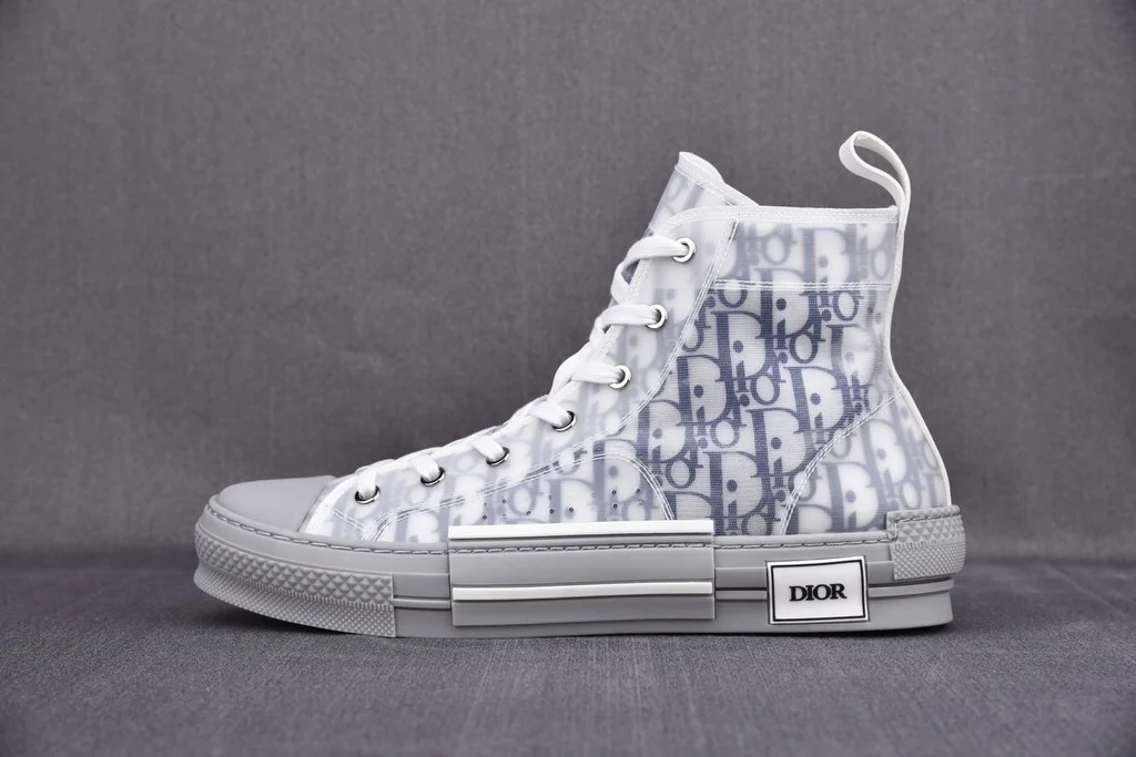 디올 B23 하이탑 스니커즈 화이트 & 네이비 블루