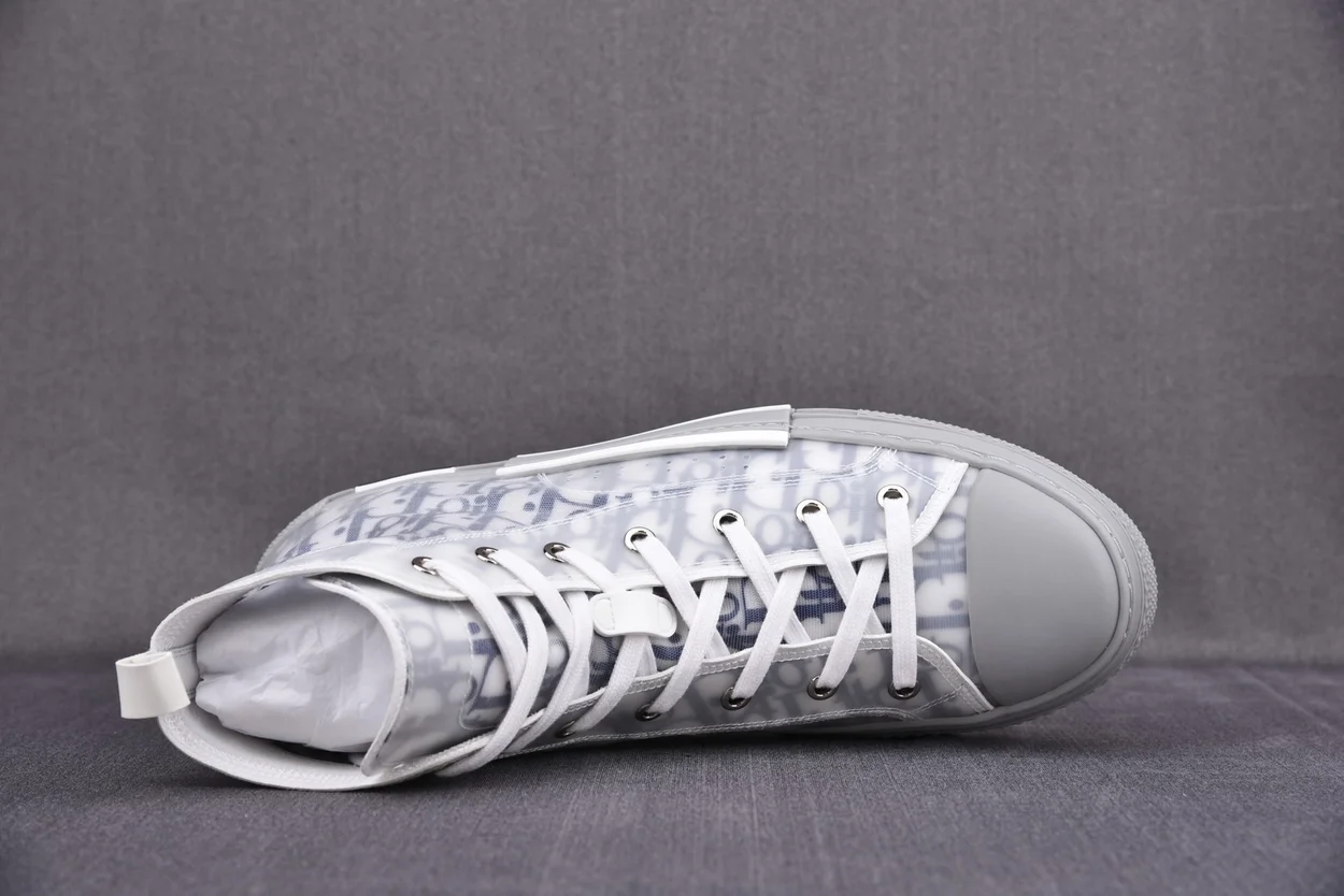 디올 B23 하이탑 스니커즈 화이트 & 네이비 블루