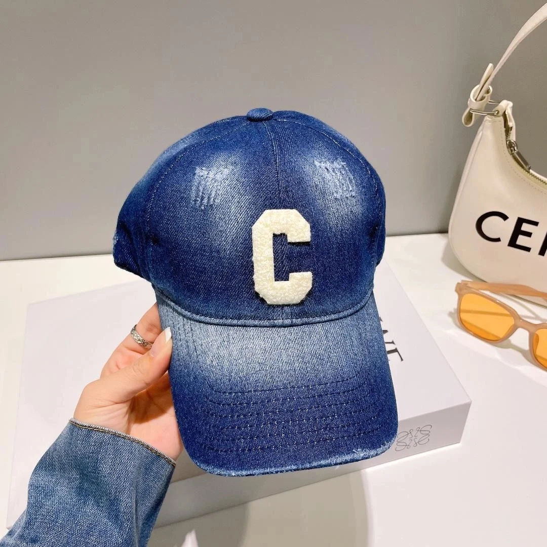 셀린느 이니셜 워시 데님 베이스볼 캡