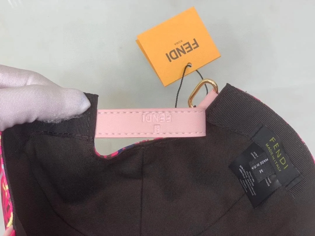 펜디 FF 풀 자카드 핑크 베이스볼 캡