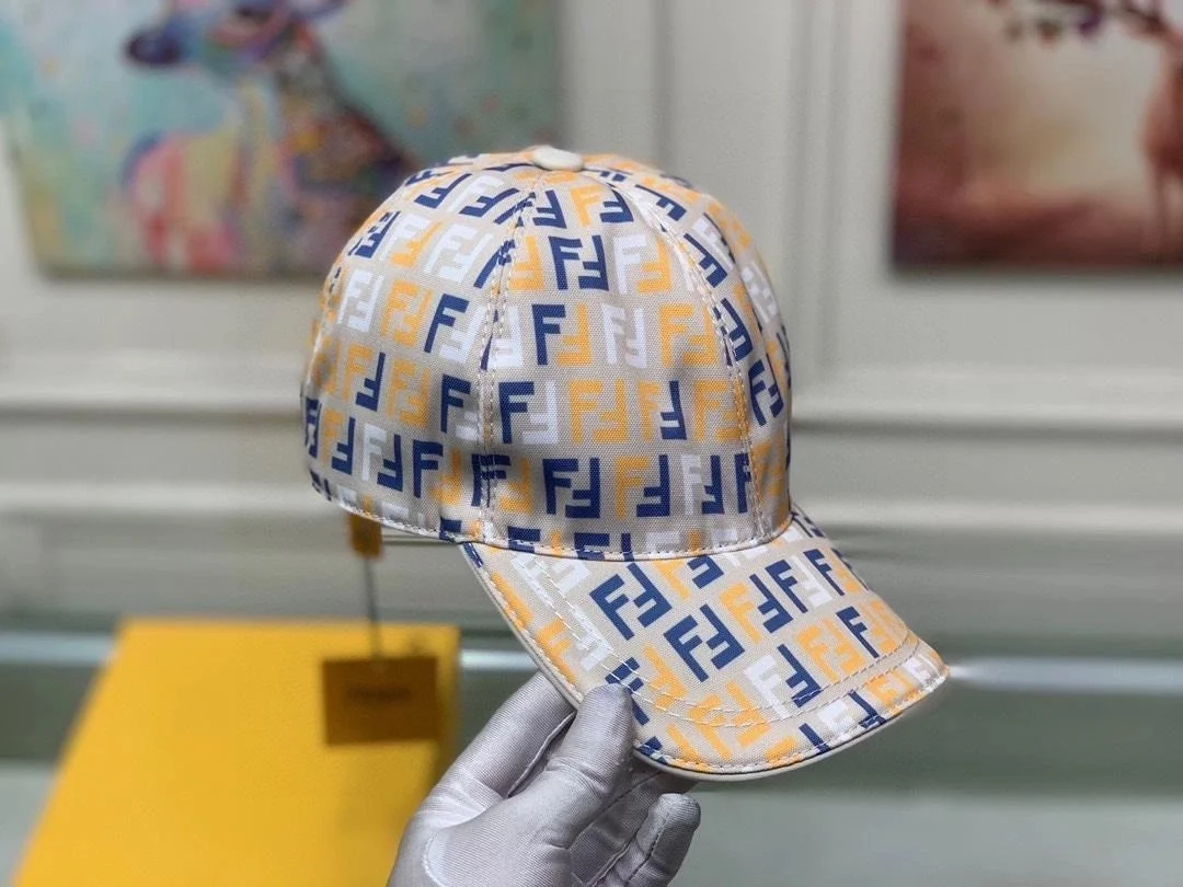 펜디 FF 풀 자카드 그레이 베이스볼 캡