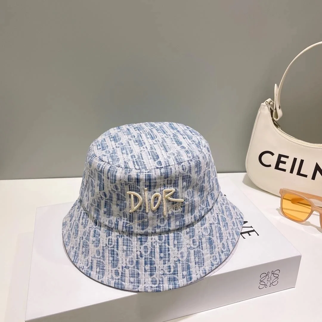디올 풀 자카드 스카이 버킷 햇