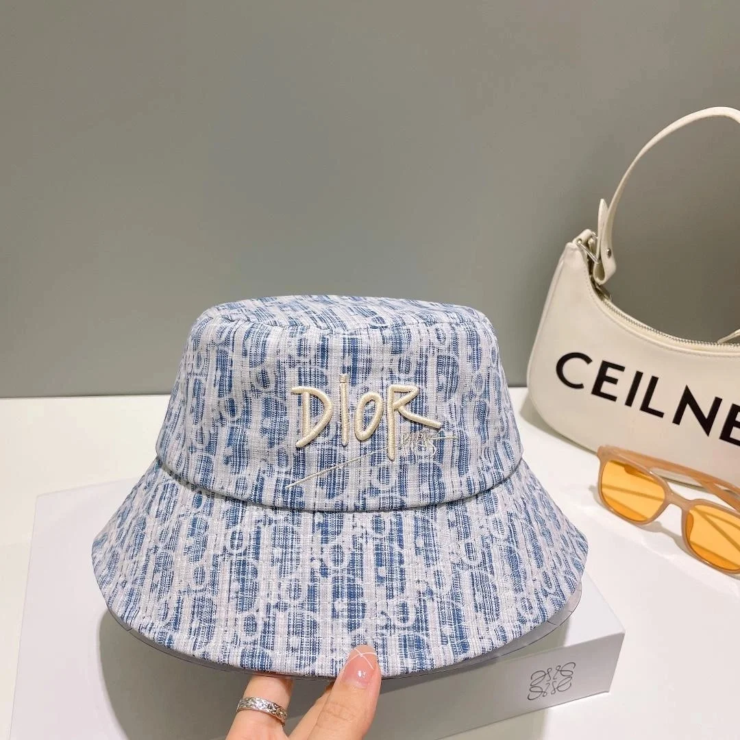 디올 풀 자카드 스카이 버킷 햇