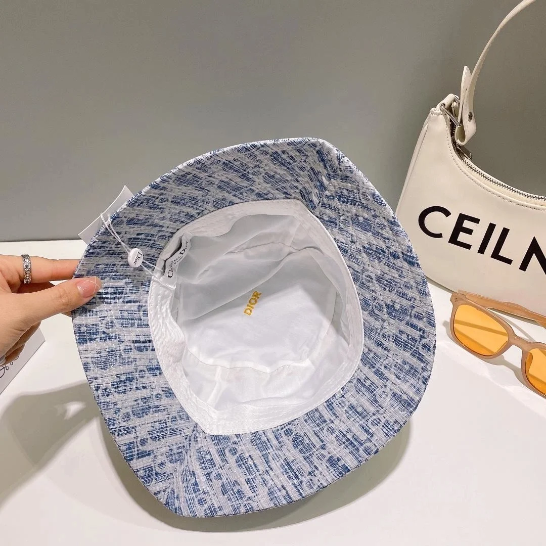 디올 풀 자카드 스카이 버킷 햇