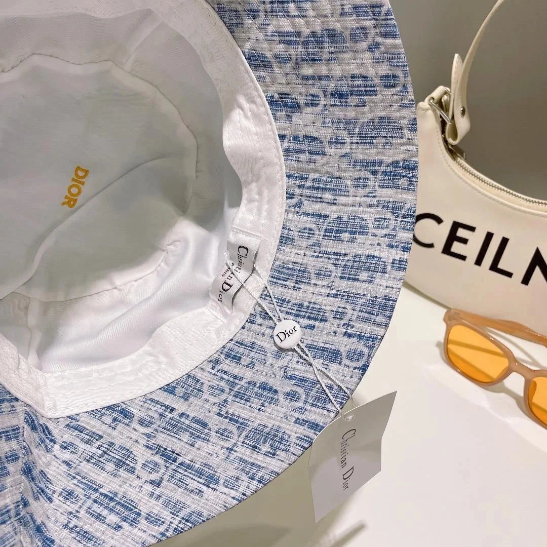 디올 풀 자카드 스카이 버킷 햇