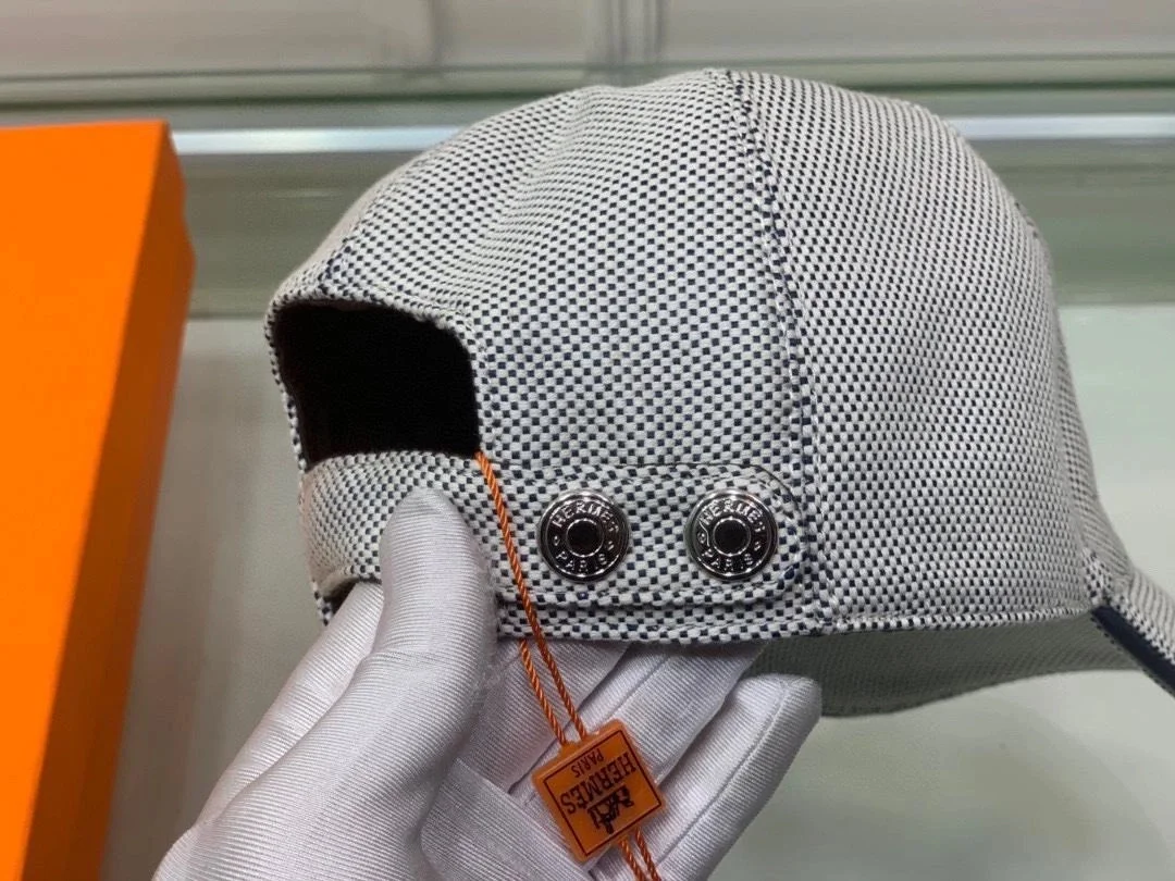 에르메스 H 로고 그레이 베이스볼 캡